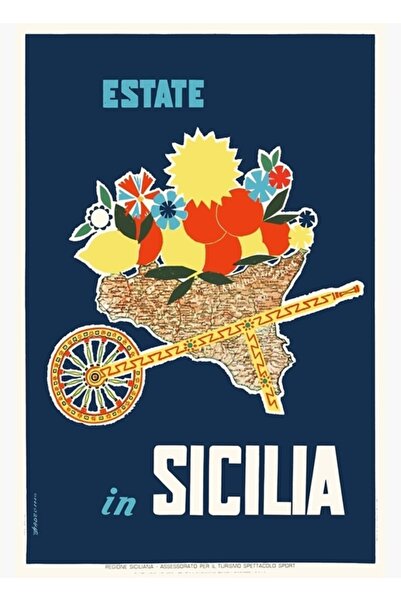Universal Imobiliare în Sicilia, Poster de călătorie, Poster din lemn decorativ