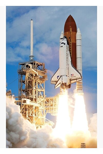 Universal Poster decorativ din lemn cu lansarea navetei spațiale Discovery