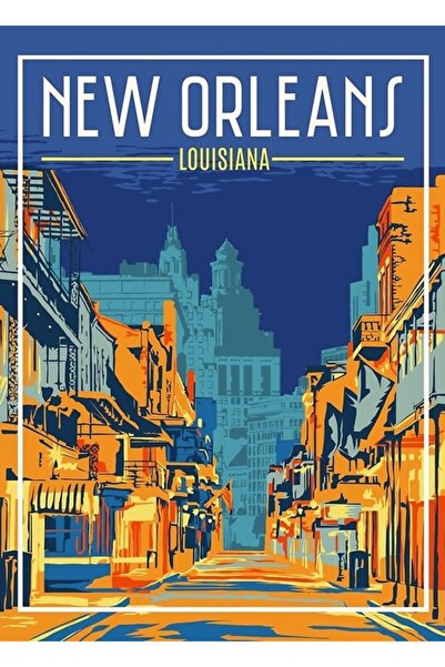 Universal Υπέροχη Ξύλινη Διακοσμητική Αφίσα Νέας Ορλεάνης