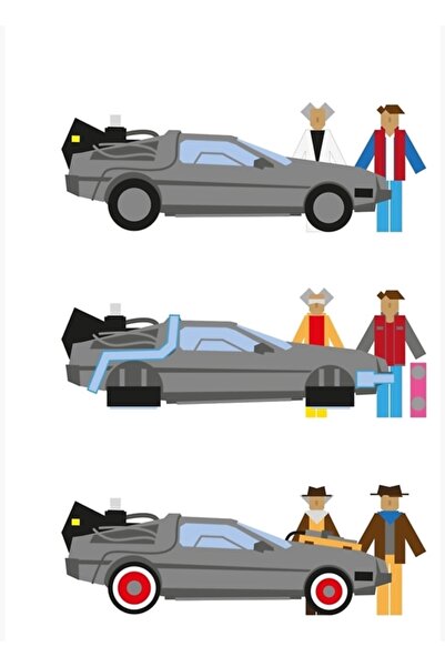 Universal Επιτραπέζια ξύλινη διακοσμητική αφίσα Delorean Επιστροφή στο Μέλλον