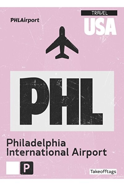 Universal Tabel cu codul aeroportului Philadelphia, afiș decorativ din lemn