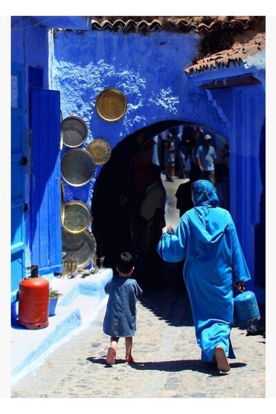 Universal Blue City II Ξύλινη Διακοσμητική Αφίσα Ζωγραφικής