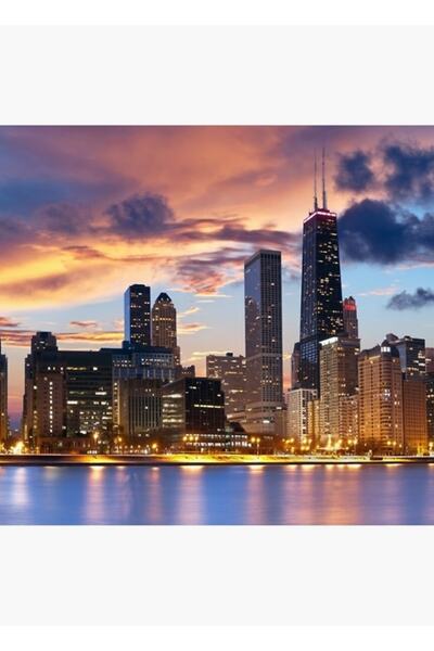 Universal Poster decorativ din lemn Chicago