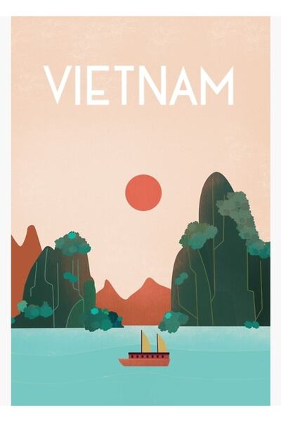Universal Декоративен дървен плакат за пътуване до Виетнам, тип картина
