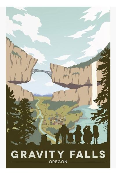Universal Διακοσμητική ξύλινη αφίσα για το Εθνικό Πάρκο Gravity Falls
