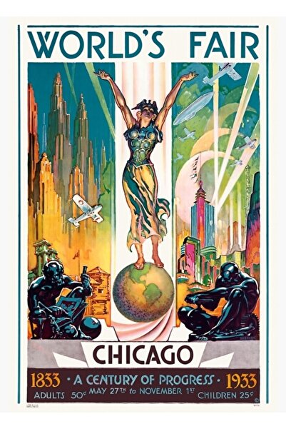 Universal Παγκόσμια Έκθεση Σικάγο - Αφίσα του Αιώνα της Προοδευτικής Αιώνας 1...