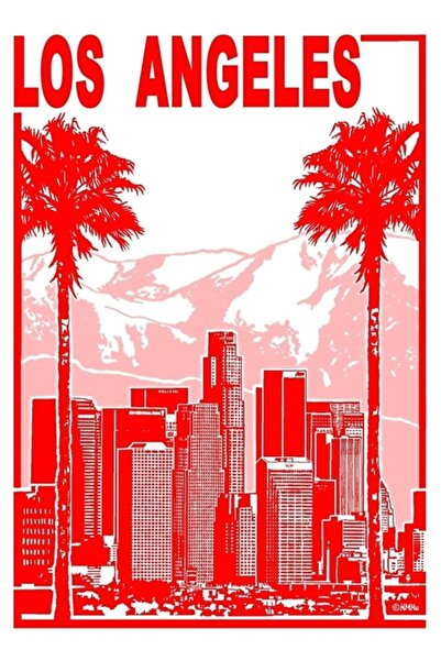 Universal Poster decorativ din lemn cu tablou Los Angeles