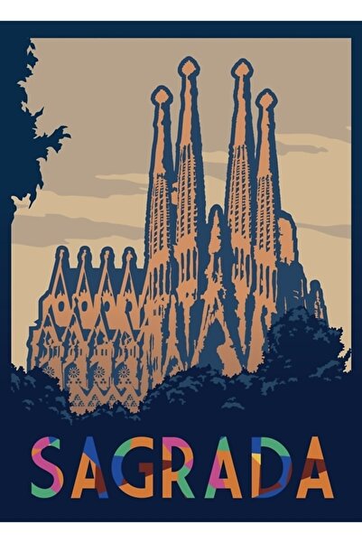 Universal Επιτραπέζιο παιχνίδι Sagrada - Μινιμαλιστικό στυλ αφίσας ταξιδιού -...