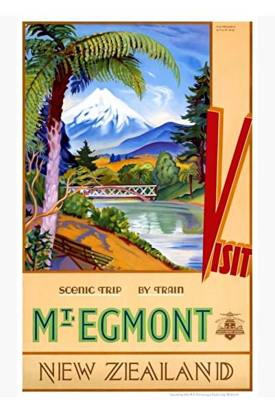 Universal Muntele Egmont Noua Zeelandă Poster de călătorie Pictură Poster din...