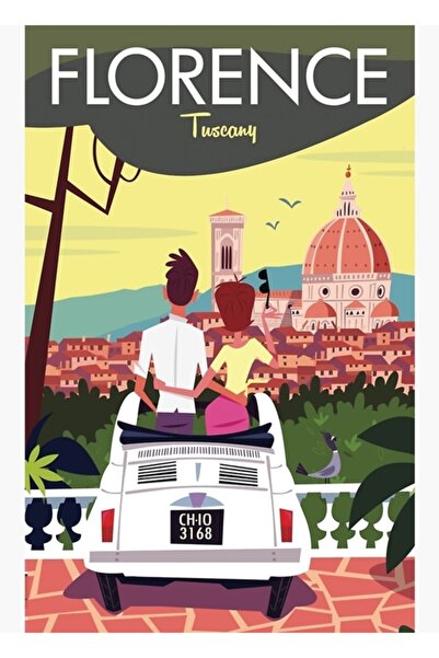 Universal Πίνακας αφίσας Φλωρεντίας Ξύλινη αφίσα διακοσμητική