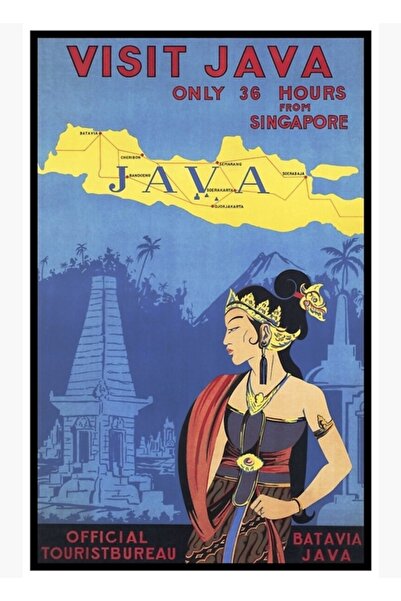 Universal Poster de călătorie Java, tablou decorativ din lemn