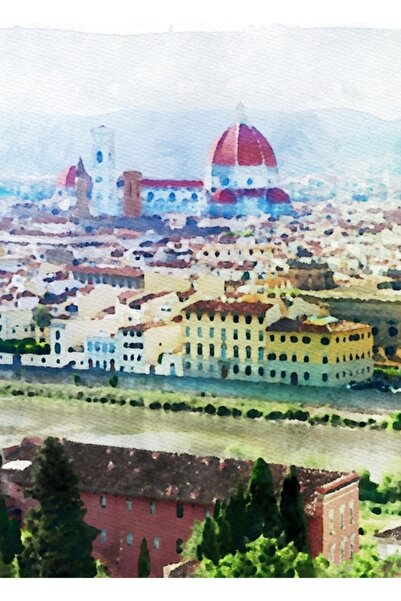 Universal Εικόνα ακουαρέλας της Φλωρεντίας, Ιταλίας, Ξύλινη διακοσμητική αφίσα