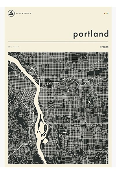 Universal Portland mapa, drveni poster, dekorativna slika