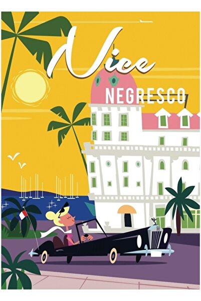 Universal Poster Nice Cote D'azur, tablou decorativ din lemn