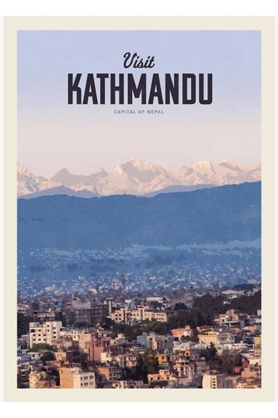 Universal Vizitați Katmandu Tablo, afișul decorativ din lemn