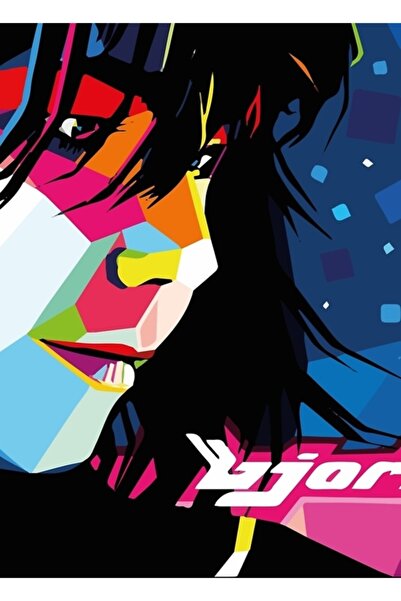 Universal Декоративен дървен постер с поп арт картина на Бьорк