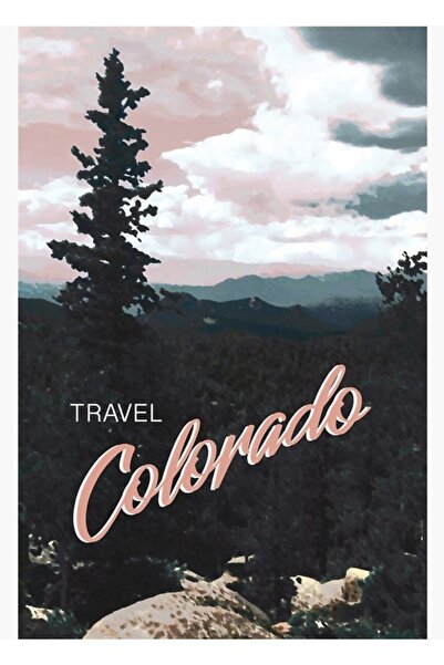 Universal Διακοσμητική ξύλινη αφίσα ταξιδιού στο Κολοράντο