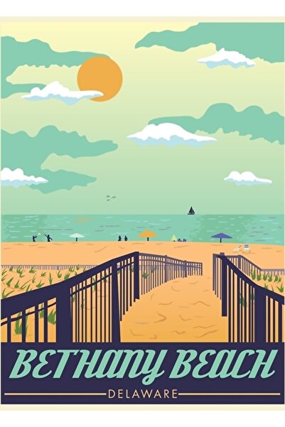 Universal Poster de călătorie Bethany Beach, tablou decorativ din lemn