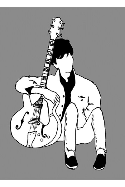 Universal Poster decorativ din lemn cu Johnny Marr din anii '80 (implicit/gri)