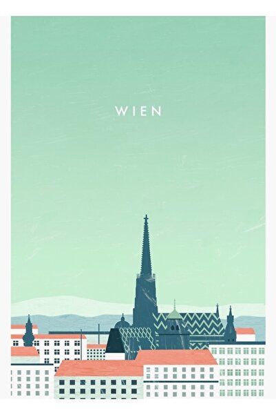 Universal Poster de călătorie Viena, tablou decorativ din lemn