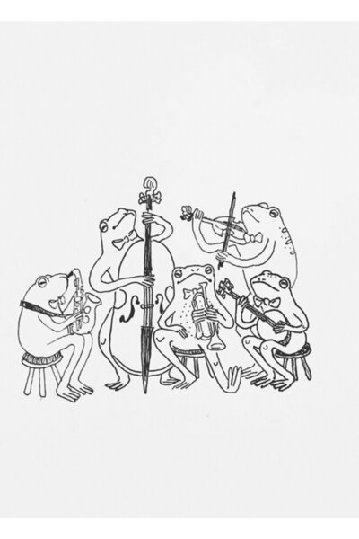 Universal Poster decorativ din lemn cu broaște pe bandă