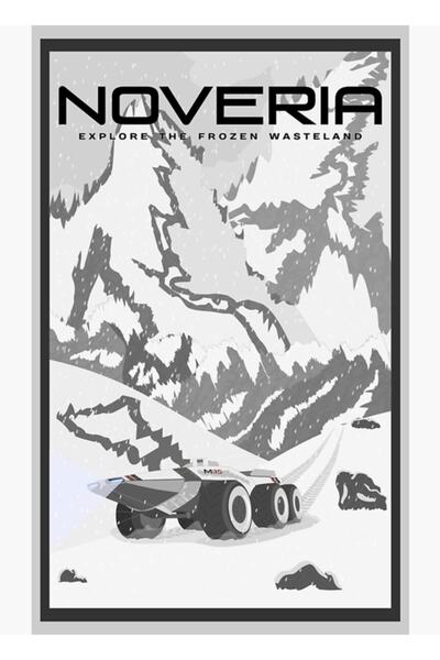 Universal Мас Ефект Ноувира Плакат за пътешествия Фен арт картина Дървен плак...