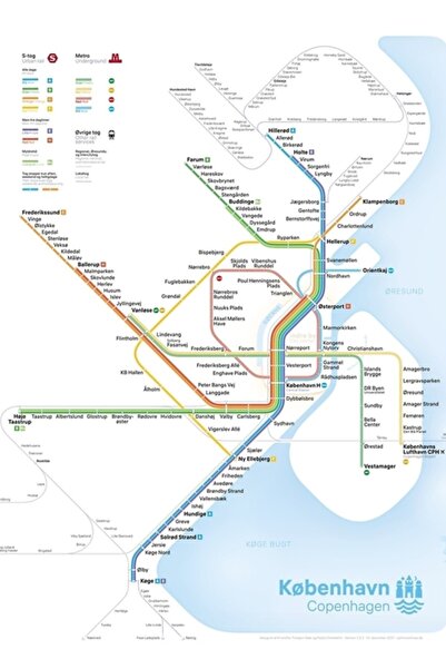 Universal Noua hartă a orașului Copenhaga pentru circulația rapidă (13 decemb...