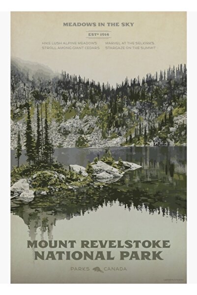 Universal Декоративен дървен плакат за маса с тематика Национален парк Ревелс...