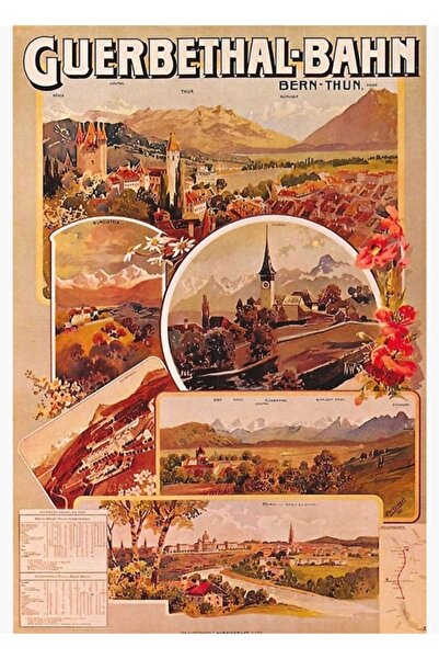 Universal Guerbethal Bahn, Ελβετία - Εκτύπωση ταξιδιωτικών αφίσας με τρένο 19...