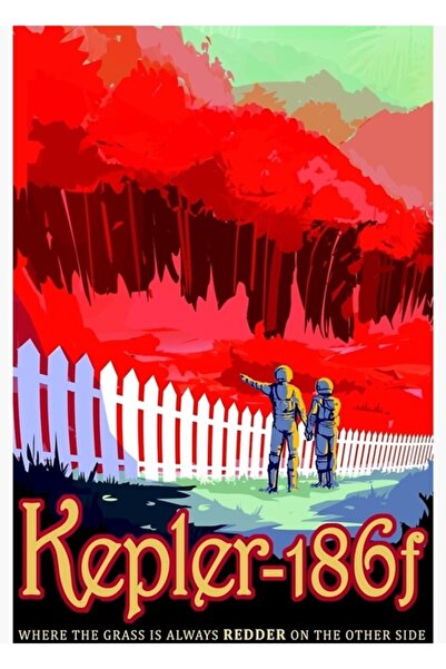 Universal Φωτογραφίες του μέλλοντος - Kepler-186f Ξύλινη διακοσμητική αφίσα ζ...