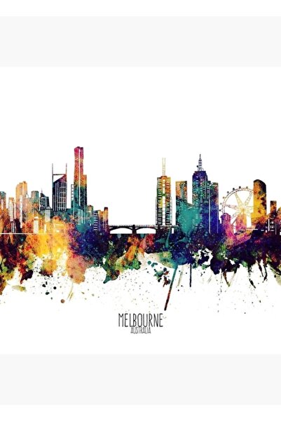 Universal Διακοσμητική ξύλινη αφίσα με σχέδιο σιλουέτας της Μελβούρνης
