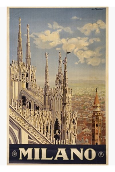 Universal Плакат за пътуване: Милано, Дървен декоративен плакат с картина