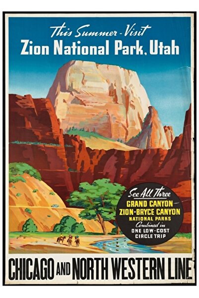 Universal Poster de călătorie: Tablou Parcul Național Zion Poster decorativ d...