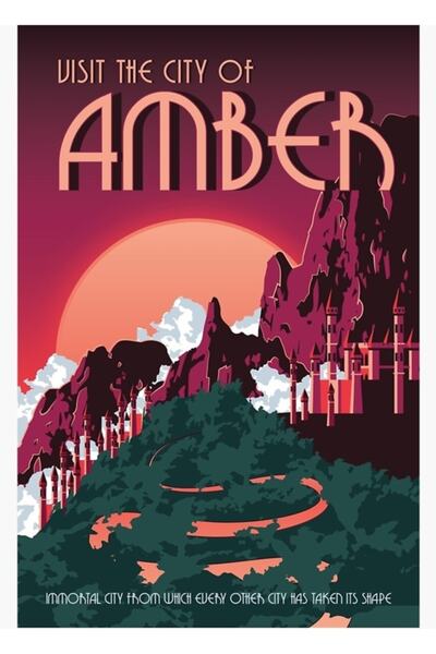 Universal Amber Chronicles Tablou cu poster de călătorie Poster din lemn deco...