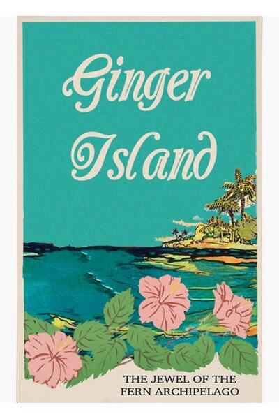 Universal Poster de călătorie Insula Ghimbirului, tablou decorativ din lemn