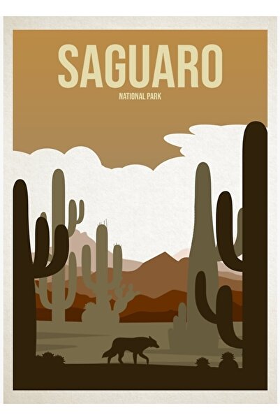 Universal Декоративен дървен плакат за маса от Национален парк Сагуаро