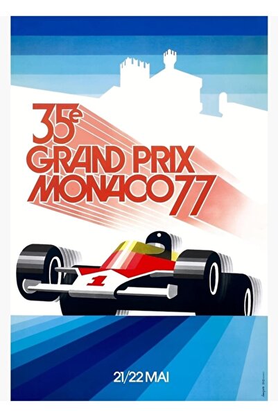 Universal 1977 Μονακό Γκραν Πρι Αγώνας Μεγάλου Πρωταθλήματος Αφίσα Ζωγραφικής...