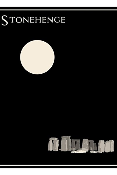 Universal Στόουνχεντζ Μινιμαλιστική Ξύλινη Διακοσμητική Αφίσα Ταξιδιού