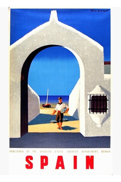 Universal Tablou decorativ din lemn cu tematică de pescuit în Spania