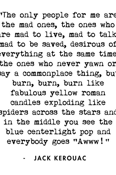 Universal Τζακ Κερούακ Εισαγωγικός Πίνακας Καλλιτεχνίας με Ξύλινη Αφίσα Διακο...