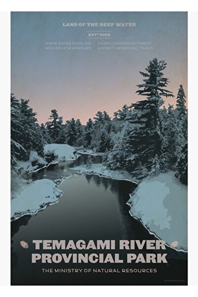 Universal Râul Temagami Il Park Poster decorativ din lemn