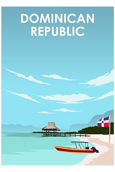 Universal Poster de călătorie Republica Dominicană Tablou Poster din lemn dec...