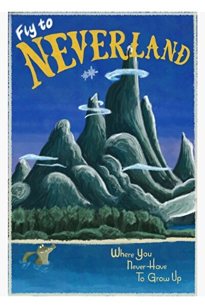 Universal Poster de călătorie Neverland, tablou decorativ din lemn