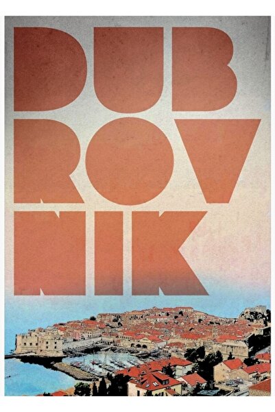 Universal Poster de călătorie Dubrovnik, tablou decorativ din lemn