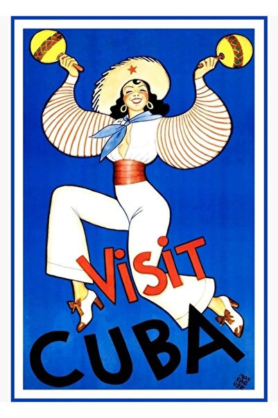 Universal Vizitați Cuba Tablo Ahşap Poster Decorative, un poster decorativ di...