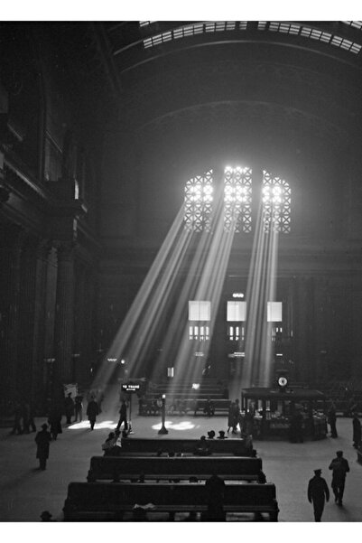 Universal Αίθουσα Αναμονής του Σταθμού Ένωσης, 1943. Παλιά Ξύλινη Αφίσα Φωτογ...