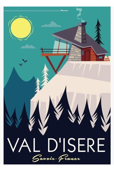 Universal Poster Val D'isere, tablou decorativ din lemn