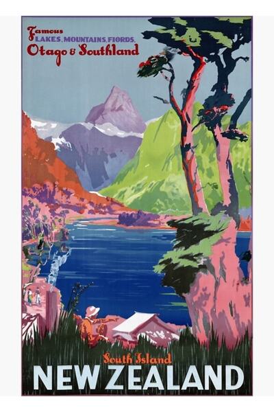 Universal Poster decorativ din lemn cu pictură pe tabla, Insula de Sud, Noua ...