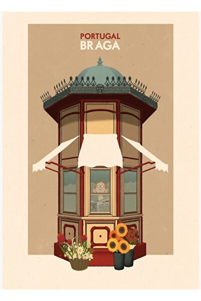 Universal Postere de călătorie - Braga Portugalia Poster decorativ din lemn p...