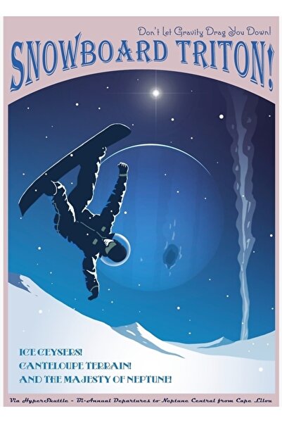 Universal Αφίσα Διαστημικού Ταξιδιού - Σνόουμπορντ Τρίτον! Ξύλινη Διακοσμητικ...